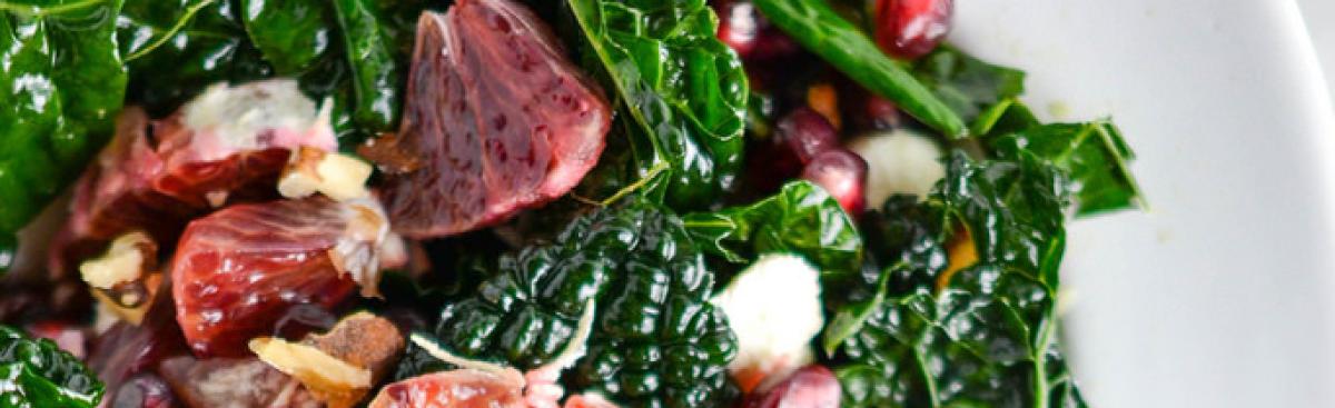 WI Whisk Recipe of the Week - Massaged Kale Salad with Blood Orange and Pomegranate