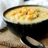 Recipe of the Week - Curried Cauliflower Soup with Sweet Potato and Swiss Cheese