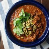 Pumpkin and Pork Chili with Roasted Pepitas