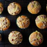 Recipe of the Week - Rhubarb Coffee Cake Muffins with Pecan Streusel